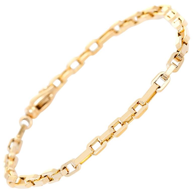 Tiffany and Co. Yellow Gold Square Link Bracelet at 1stDibs | square ...