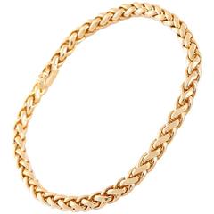 Tiffany & Co. Yellow Gold Wheat Chain Collar Necklace