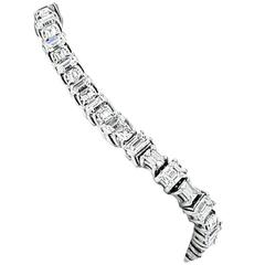 Emerald Cut Diamond gold Tennis Bracelet 11