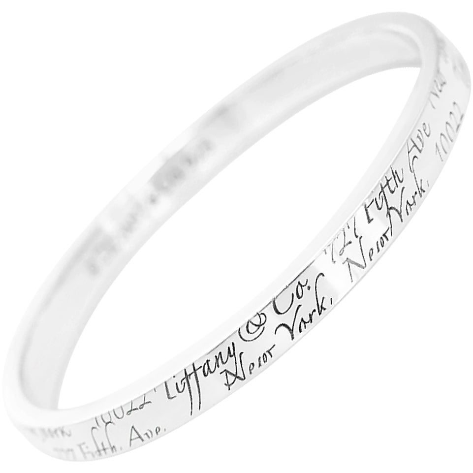 Tiffany and Co. Notes Sterling Silver Bangle Bracelet at 1stDibs | tiffany  notes bangle, tiffany notes bracelet, tiffany silver bangle