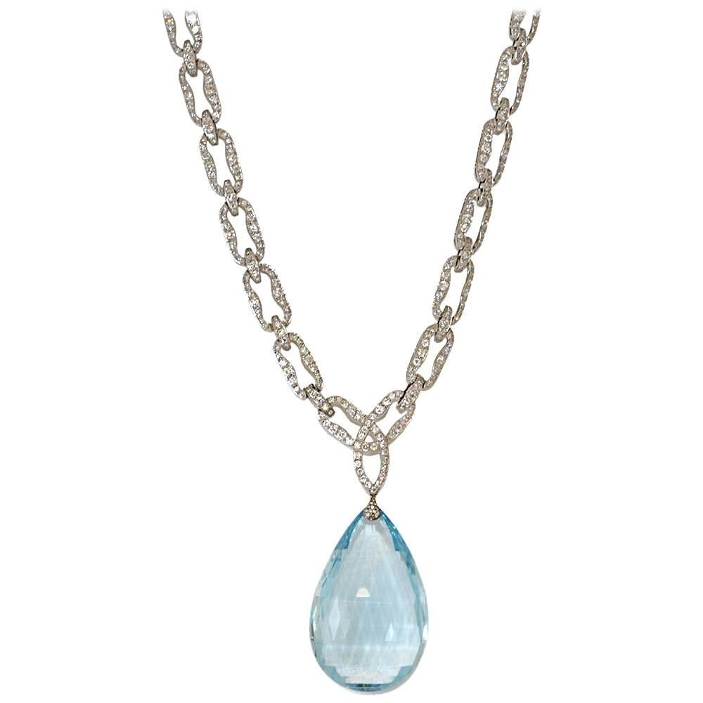 Aquamarine Briolette Pendant