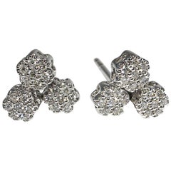 Jona Diamond Gold Flower Stud Earrings