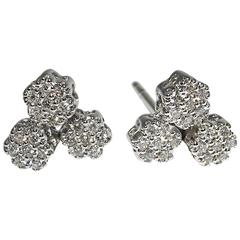 Jona Diamond Gold Flower Stud Earrings 8