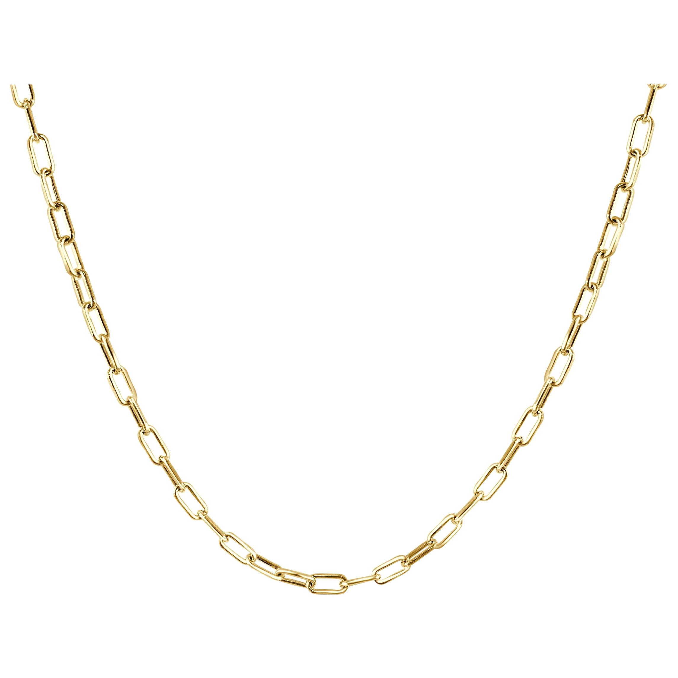 14 Karat Yellow Gold 7.9 Grams Rectangle Link Chain Necklace