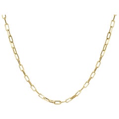 14 Karat Yellow Gold 7.9 Grams Rectangle Link Chain Necklace