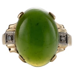 Vintage Baden & Foss Nephrite Jade Ring, circa 1950s