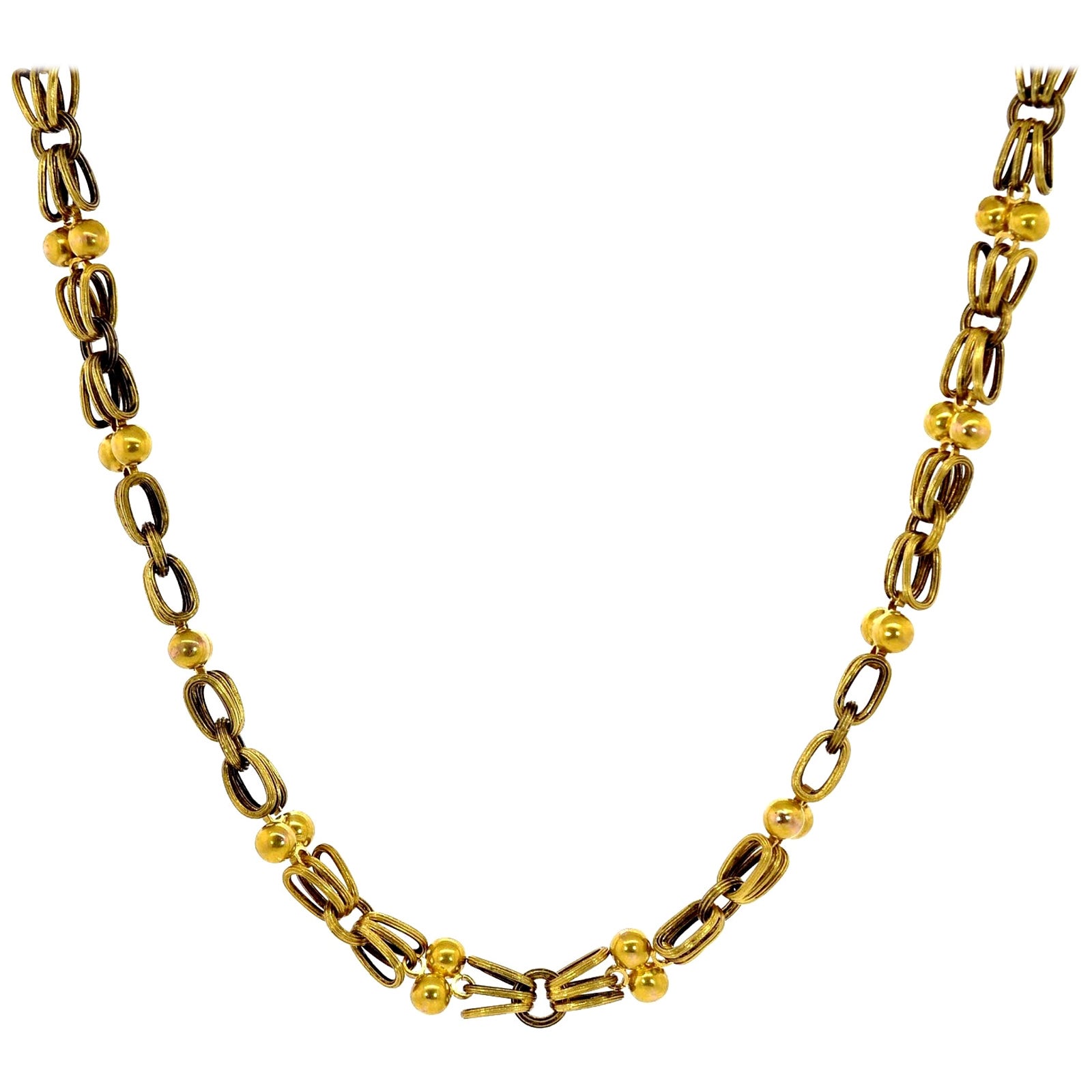 1840s Early Victorian Gold Necklace For Sale at 1stDibs