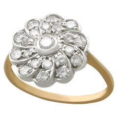 1940er Jahre Diamant- und Gelbgold-Cluster-Ring mit Blumenmuster