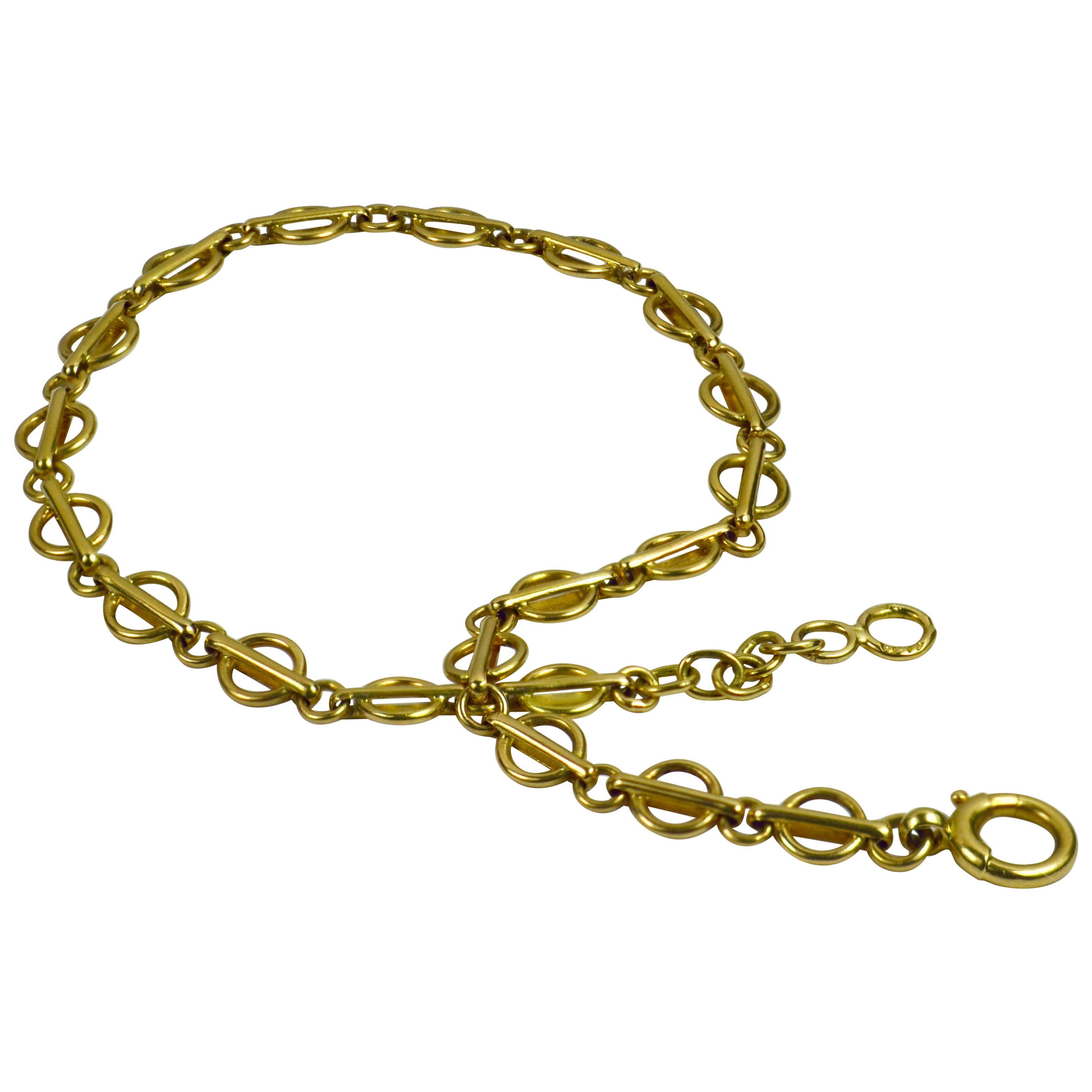 1970s Italian Gold Chain Link Bracelet at 1stDibs