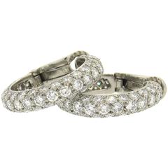 Tiffany & Co. Etoile Diamond Platinum Hoop Earrings