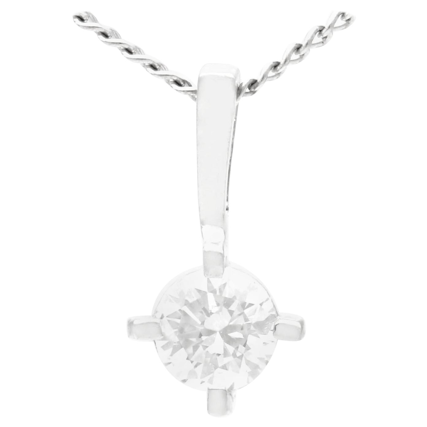 Marquise and Princess Cut Diamond Illusion Solitaire Pendant in White