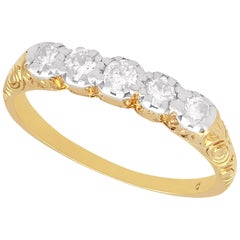 1920s Antique Diamond and Yellow Gold Five-Stone Ring
