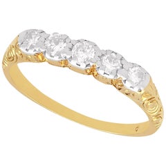Antique 1920s Diamond and Yellow Gold Five-Stone Ring