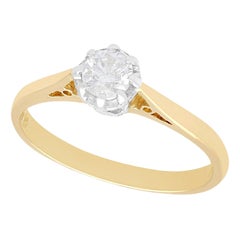 Diamond Yellow Gold and Platinum Set Solitaire Engagement Ring