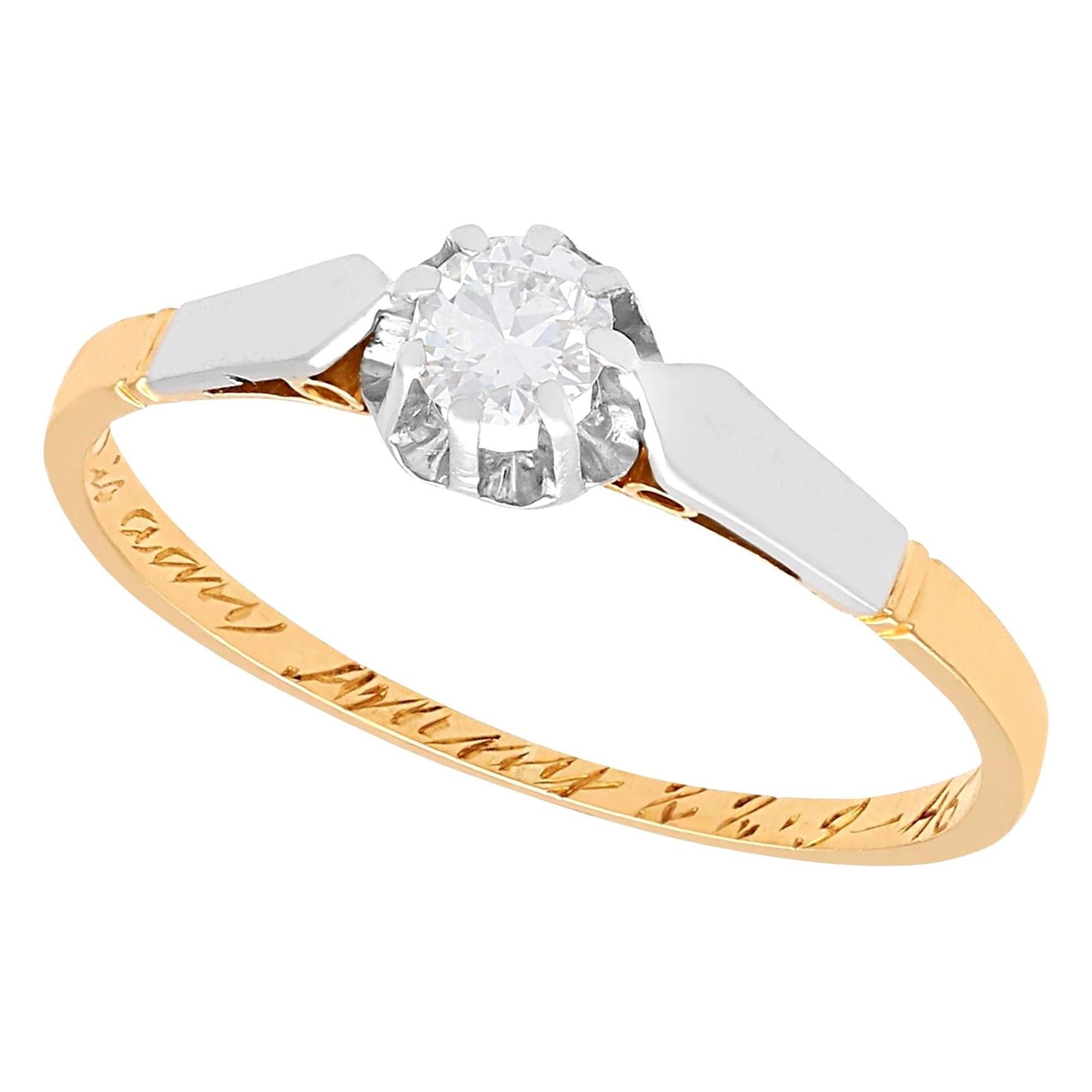 1940s Diamond and Yellow Gold Solitaire Engagement Ring