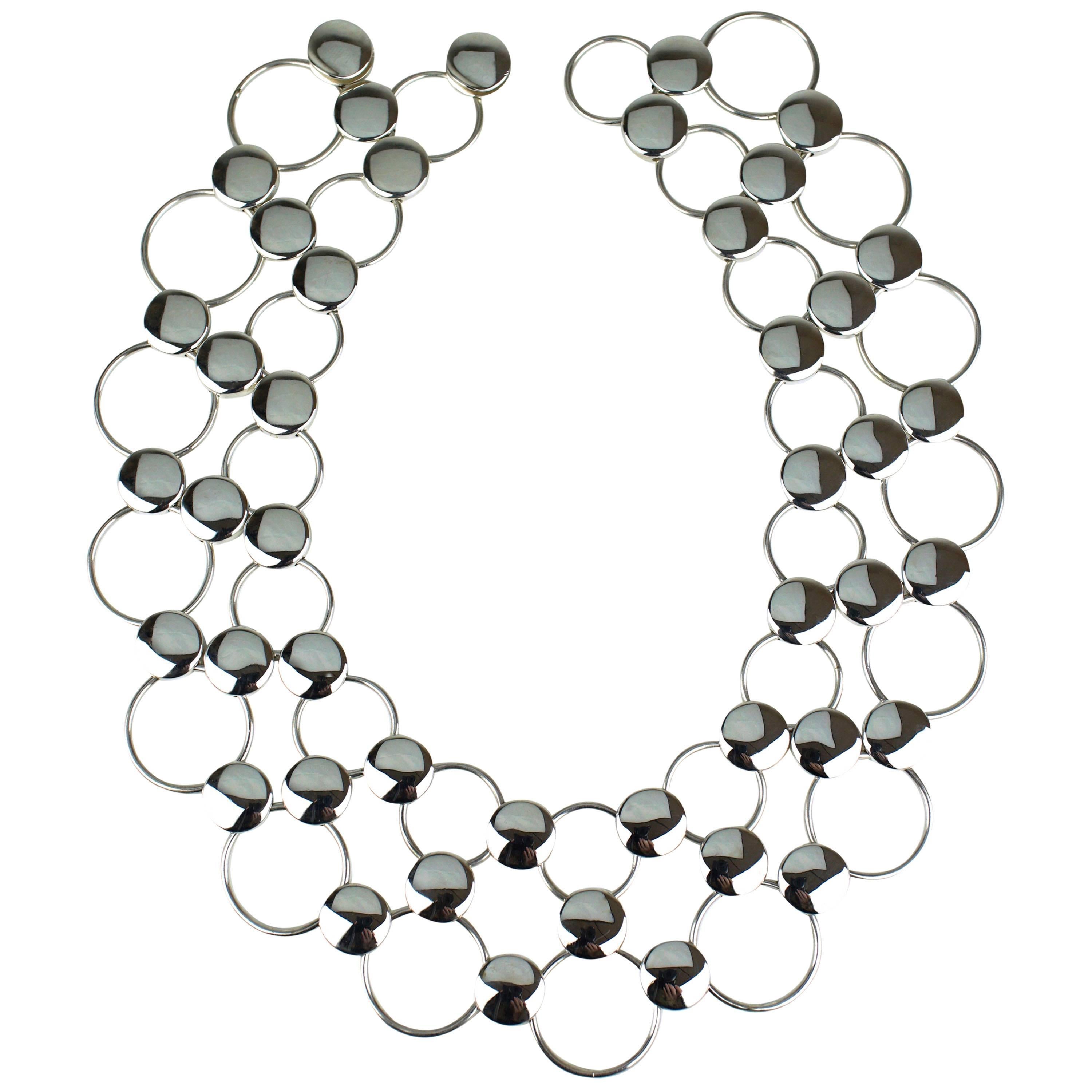 Georg Jensen silver dot and ring necklace - design number 464