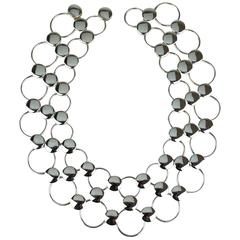 Georg Jensen silver dot and ring necklace - design number 464