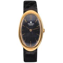 Vintage universal Geneve lady's yellow gold Baignoire Curvex bracelet wristwatch