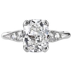 2.33 Carat Cushion Cut Diamond platinum Engagement Ring 8