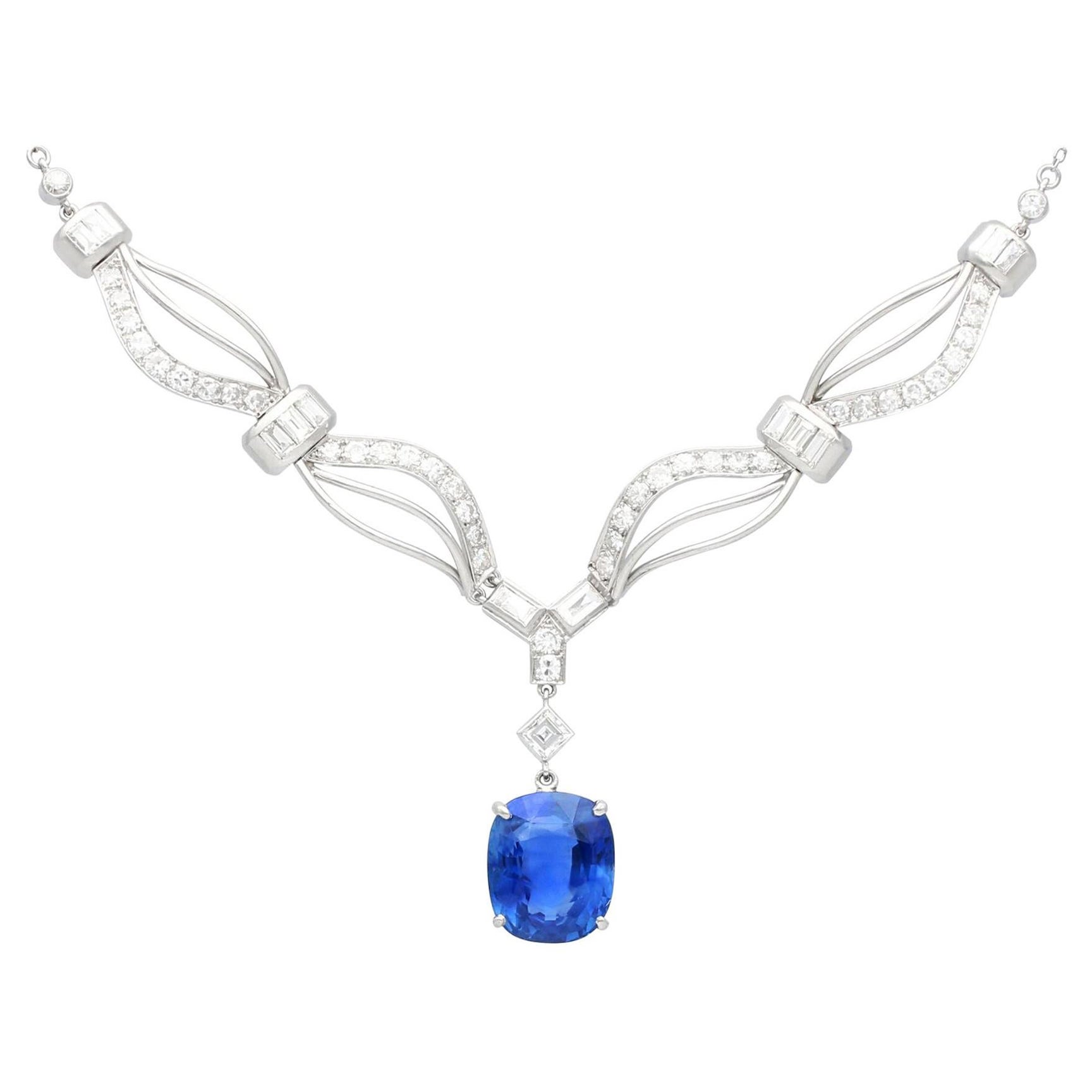 A classical Vintage sapphire diamond necklace