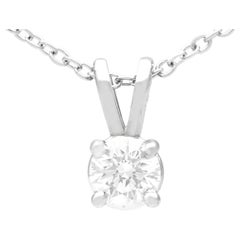 Diamond and Platinum Solitaire Pendant