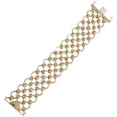 Gold Three Row Circle Bracelet 12