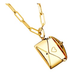 Syna Yellow Gold Love Letter Pendant with Champagne Diamond