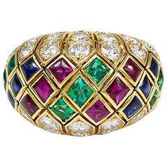 1960s Cartier Multi-Gemstone Gold Ring