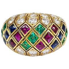 Goldring mit mehreren Edelsteinen von Cartier aus den 1960er Jahren