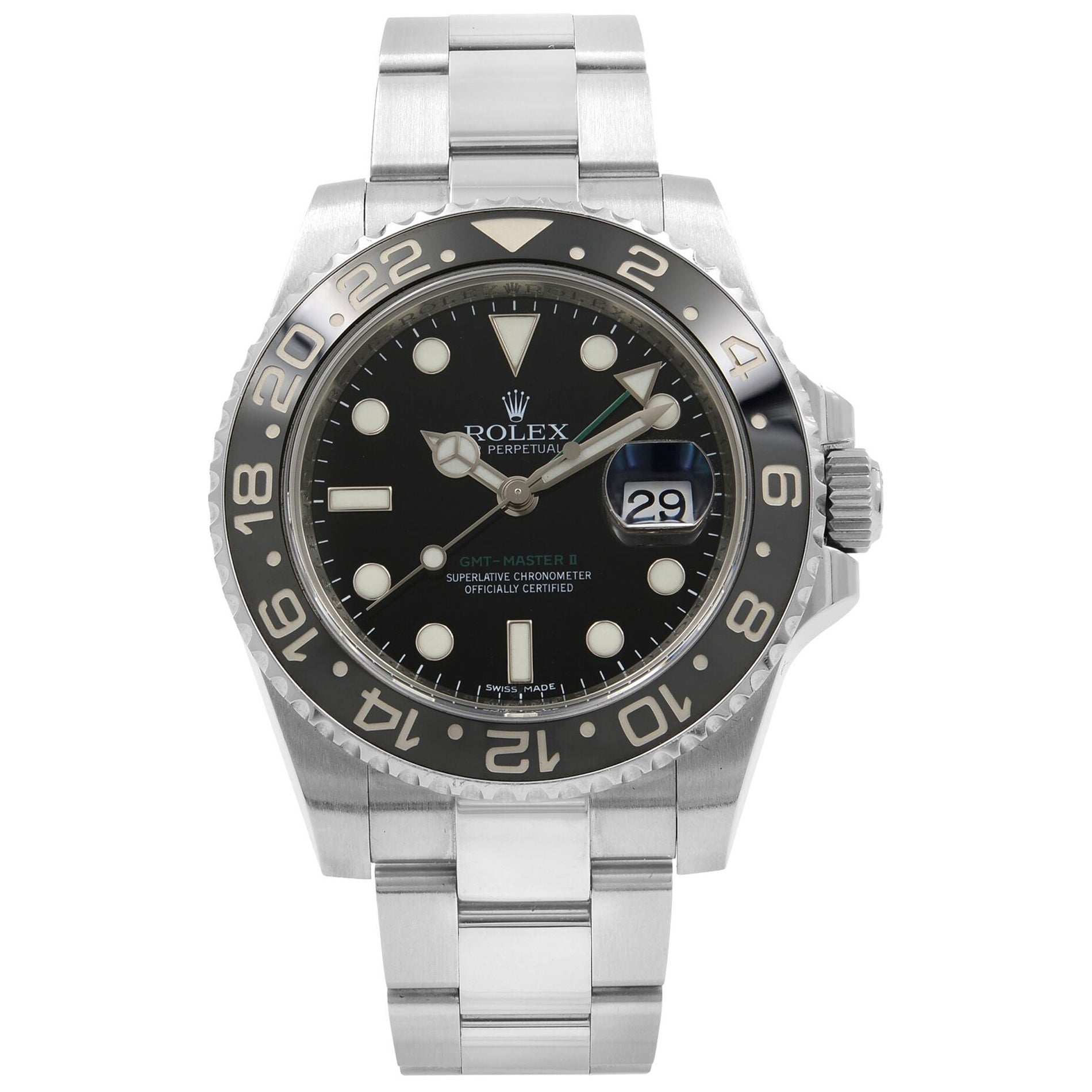 Rolex GMTMaster II Black on Black 116710LN Steel Automatic Men's Watch For Sale at 1stDibs
