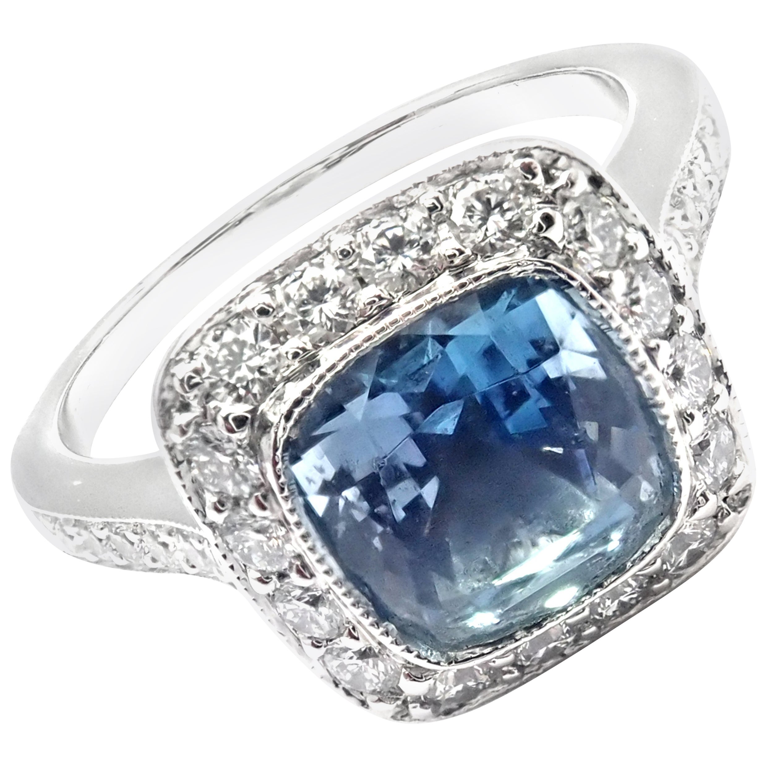 Tiffany and Co. 15 Carat Aquamarine Diamond Ring at 1stDibs