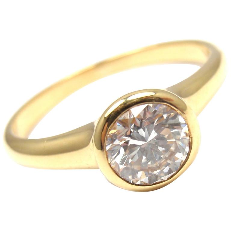 Bulgari .70 Carat Diamond Gold Solitaire Engagement Ring at 1stDibs
