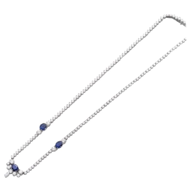 Sapphire and Diamond Necklace For Sale at 1stDibs