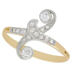 Anillo de cóctel de oro amarillo y diamantes de la década de 1910
