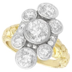 Bague grappe en or jaune et diamants de 3,54 carats