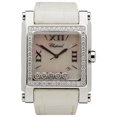Chopard Lady's White Gold Stainless Steel Happy Diamonds Quartz Wristwatch