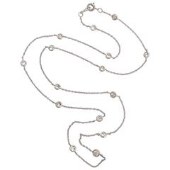 Classical Diamond by the Yard Platinum Chain Necklace