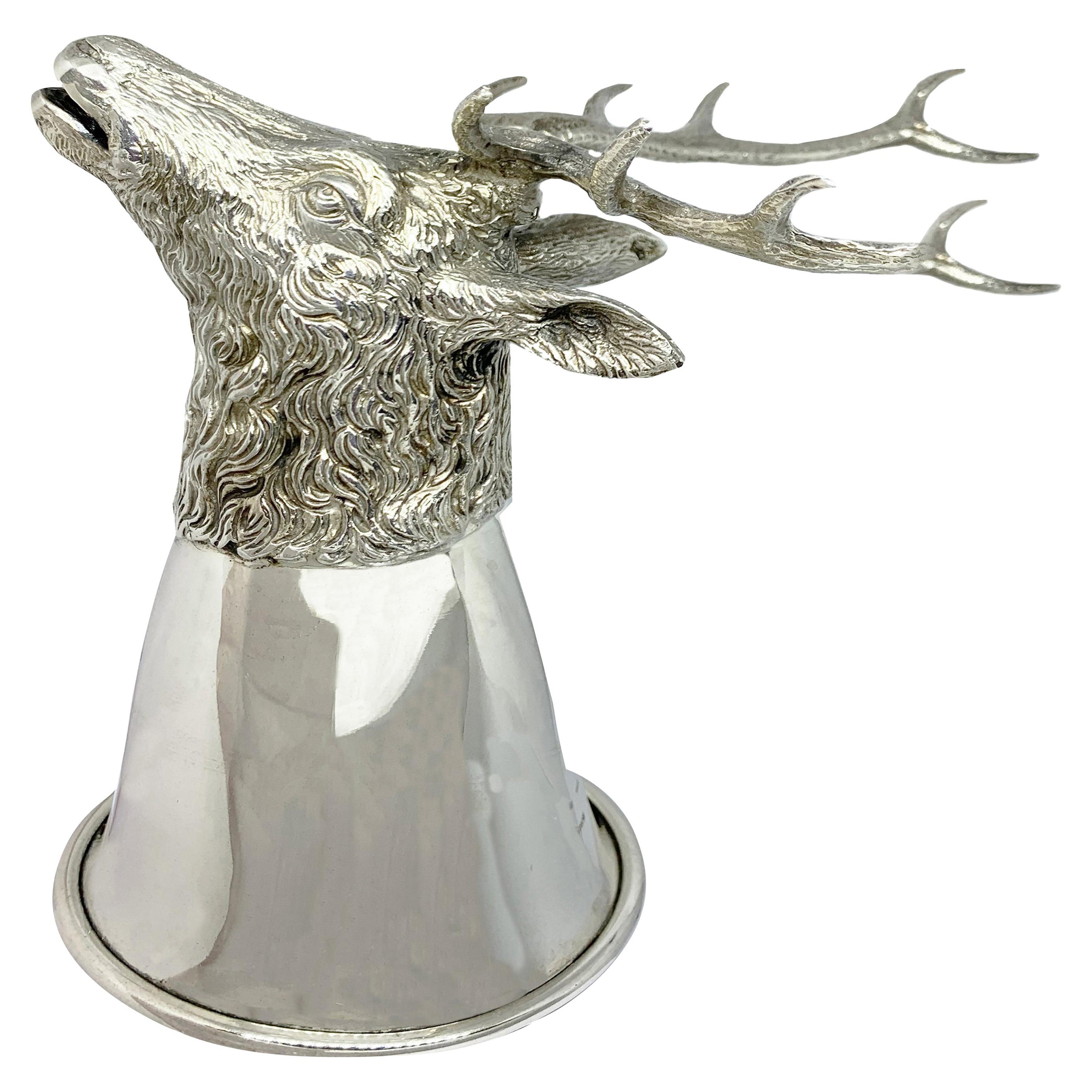 Sterling Silver Stirrup Cup 'Deer’ For Sale
