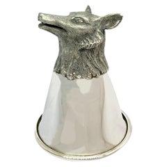 Sterling Silver Wine Glass 'Fox, Part of a Set of 12 Different Animals'