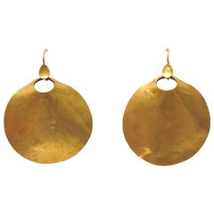 Indian Pure 24 Karat Gold Drop Earrings, circa 1940