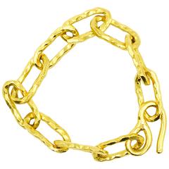 Jean Mahie Large Gold Cadene Link Bracelet 