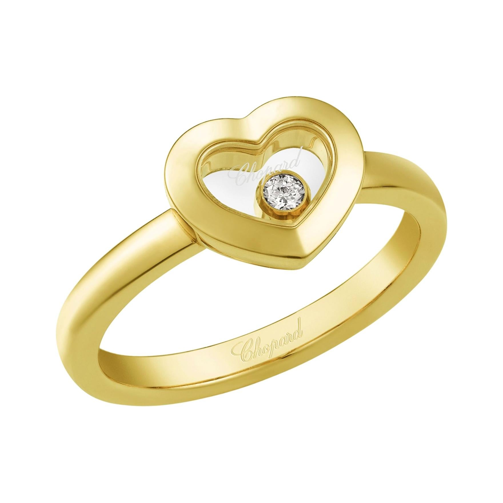 Chopard Happy Diamonds Icon 18 Karat Yellow Gold Heart Ring Size M US 61/2