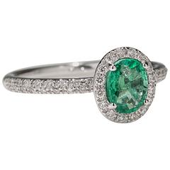 .66 Carat Emerald and Diamond Ring