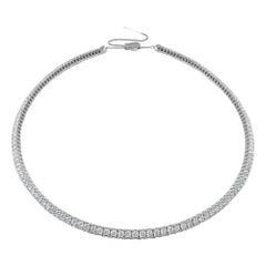 18 Karat White Gold 5.28 Carat Diamond Choker Necklace