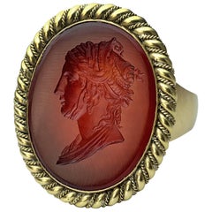 Napoleonic Era Antique Intaglio Gold Signet Ring