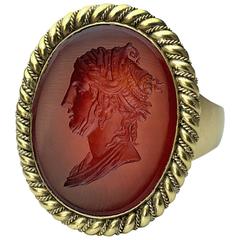 Napoleonic Era Antique Intaglio Gold Signet Ring 5