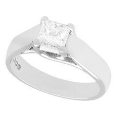 1990s Diamond and White Gold Solitaire Engagement Ring