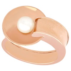 1940s Vintage Pearl and Rose Gold Ring