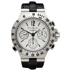 Bulgari White Gold Diagono Rattrapante Chronograph Wristwatch Ref CHE40GTTARA