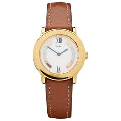 Cartier Yellow Gold Plated Sterling Silver Must De Cartier Ronde Wristwatch